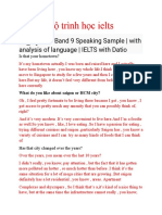Lộ trình học ielts: Band 9 Speaking Sample - with analysis of language - IELTS with Datio