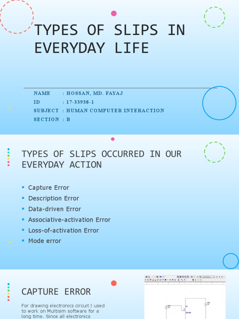 Types of Slips in Everyday Life PDF