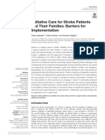 Palliative Care For Stroke Patients and Their Families: Barriers For Implementation