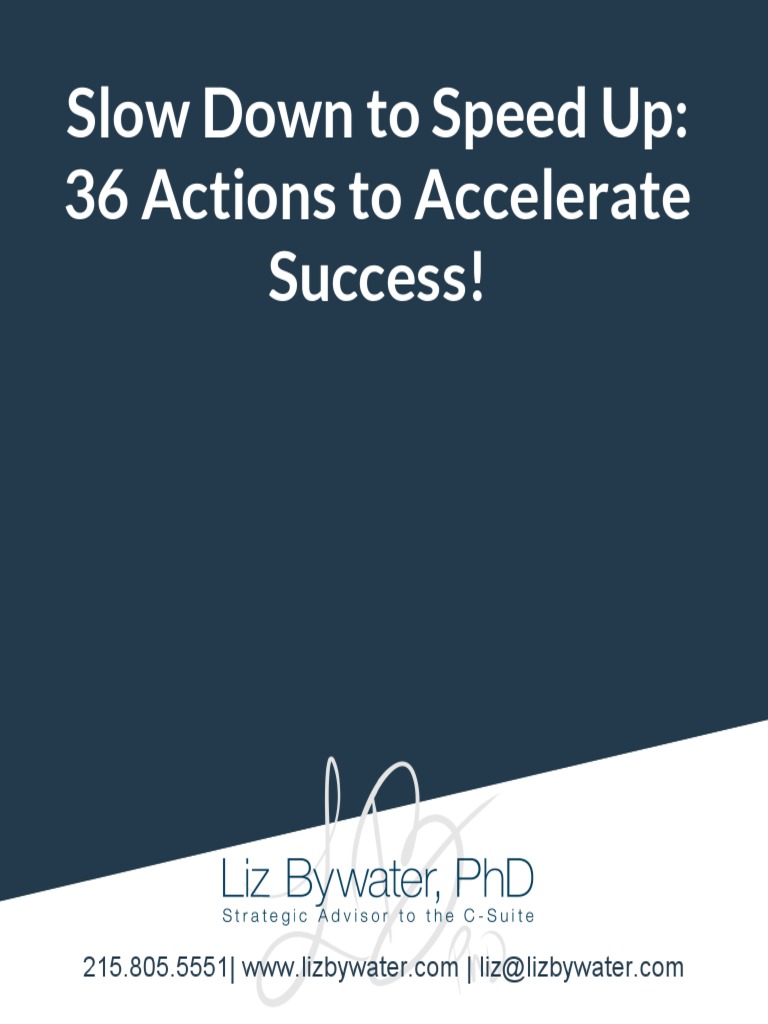 Slow Down To Speed Up Pdf Leadership Reputation