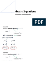 1.5 - Solving More Complex Quadratic Equations