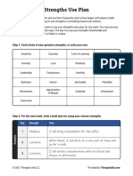 Strengths Use Plan: Step 1: Circle Three of Your Greatest Strengths, or Write Your Own