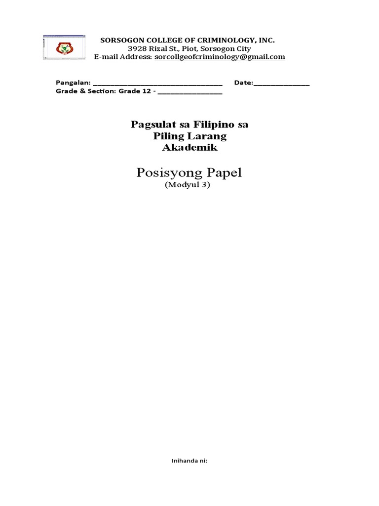 Piling Larang Modyul 3 | PDF