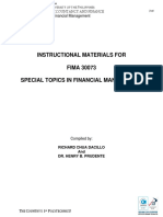 MODULE IN Special Topics in Finance CORRESPONDENCE