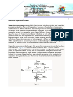 Separation and Distillation Process