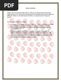 Nutrition and Wellness