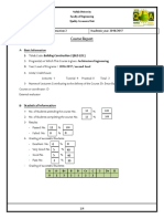 Course Report: Course Name: Building Construction 2 Academic Year: 2016/2017