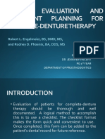 PATIENT EVALUATION Complete Denture JD