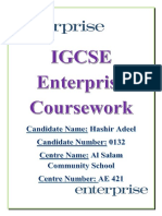 0454 Cambridge IGCSE Enterprise Coursework
