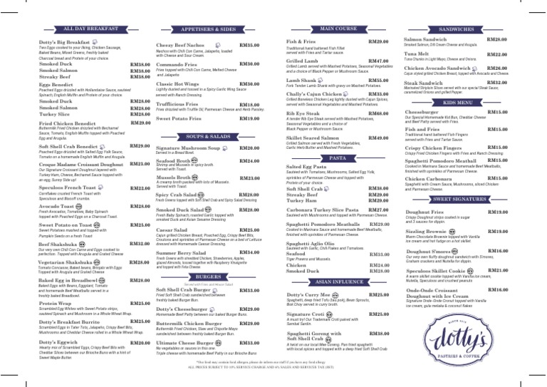 Dotty's Menu August 2020 | PDF | Salad | French Fries