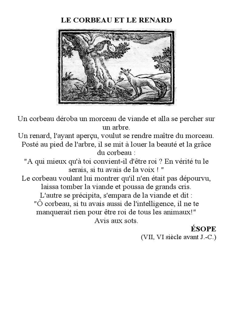 Le Corbeau Et Le Renard Pdf Bebe vrogue.co