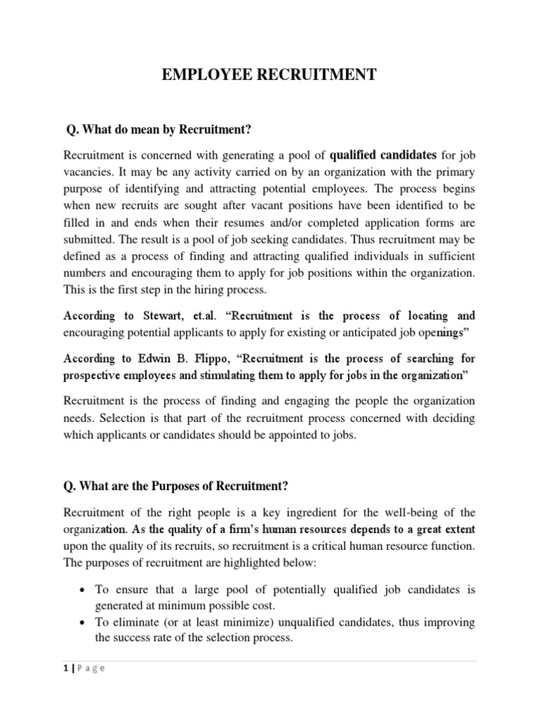 Employee Recruitment Process Explained | PDF | Recruitment | Employment
