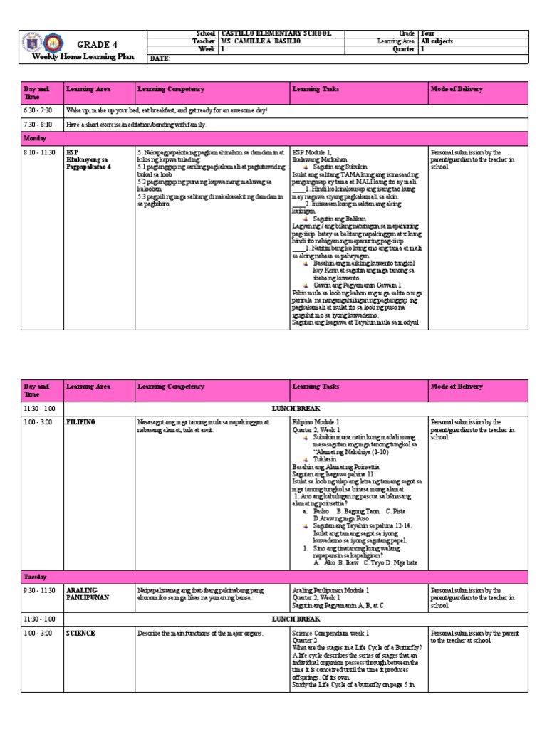 WHLP Q1 W1 | PDF