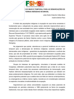 O Estabelecimento Do Marco Temporal para As Demarcações de Terras Indígenas No Brasil