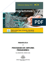 PGD Programmes: Admission Spring 2021