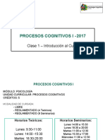 Procesos cognitivos I - Introducción al curso y cronograma