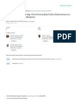 The in Uence of The Big-Five Personality Traits Dimensions On Knowledge Sharing Behavior