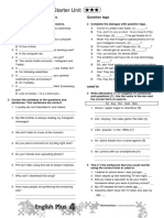 Language Focus Starter Unit: Present Tenses Question Forms Question Tags