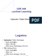 CSE 446 Machine Learning: Instructor: Pedro Domingos