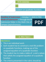 Output: Peta Making A. Mini-Task 1 Output - Real-Life Problem On Quadratic Functions