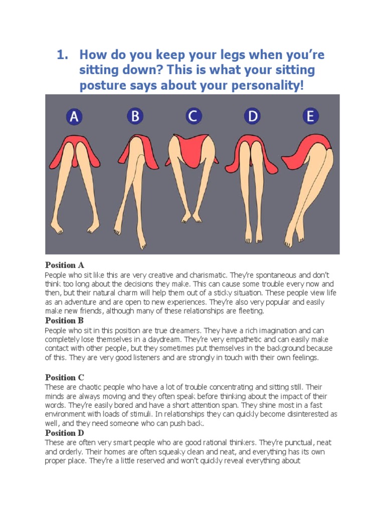 How Do You Keep Your Legs When You're Sitting Down? This Is What Your ...