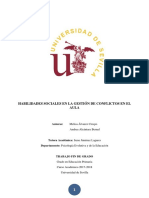 Alvarez y Alcantara. (2018) Habilidades Sociales en Al Gestión de Conflictos en El Aula