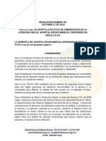 Resolución 481 de 2016 Politica Humanización