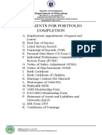 Documents for Portfolio Completion