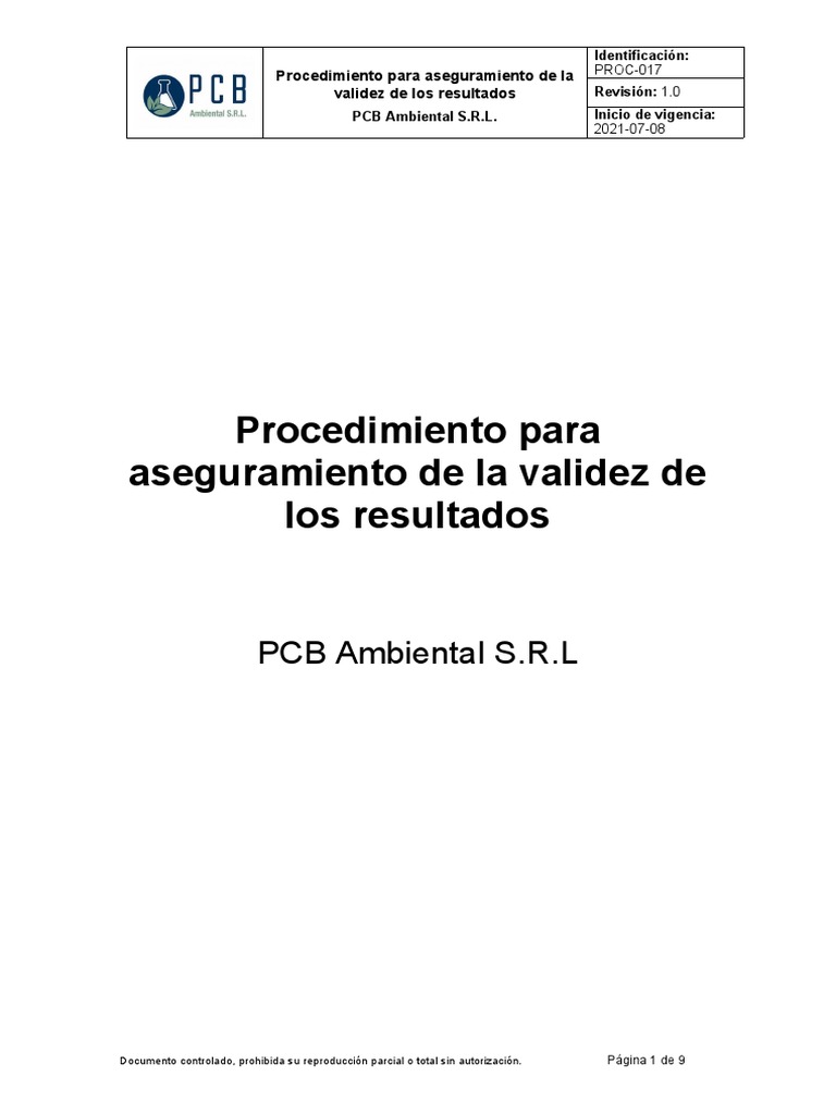 Aseguramiento de la Validez de Resultados | PDF | Calibración ...