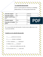 Les Adjectifs Demonstratifs