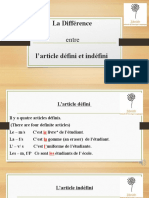 La Différence - Entre - L'article Défini Et Indéfini