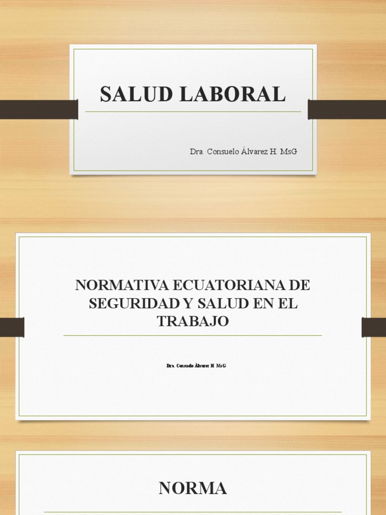 Normativa de Salud Laboral en Ecuador | PDF | Seguridad y salud ...