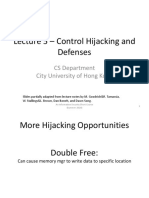 Lecture 5 - Control Hijacking and Defenses: CS Department City University of Hong Kong