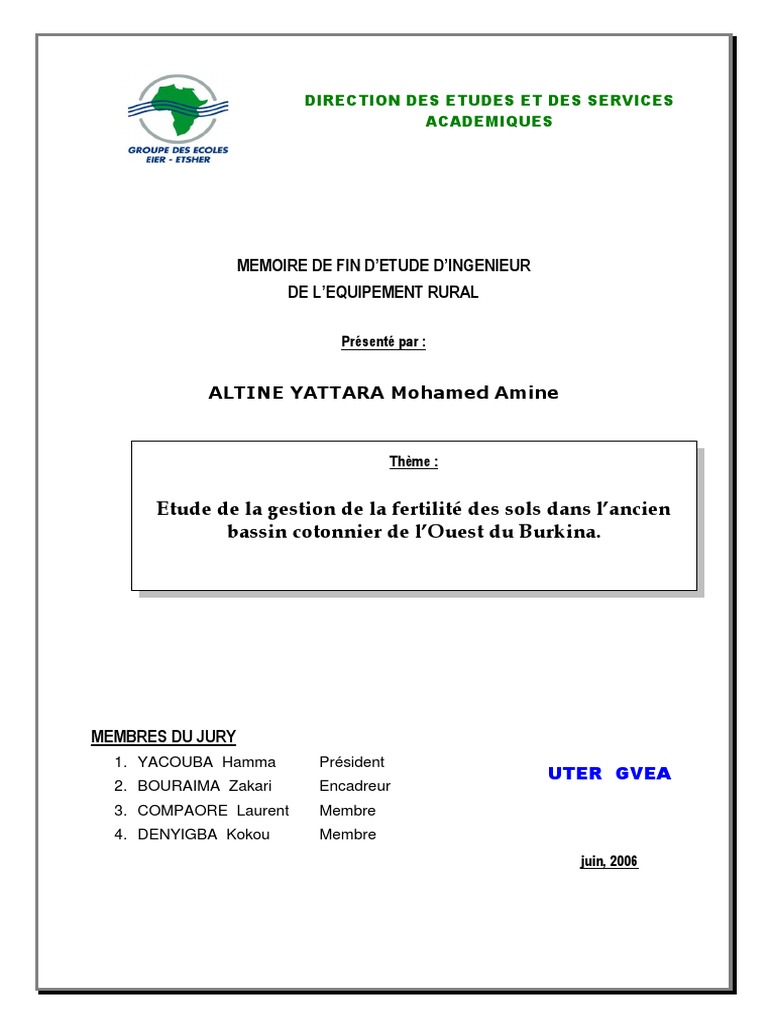 Gestion de la fertilité des sols au Burkina | PDF | Sol (pédologie ...