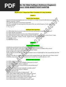 1st Year Physics Important