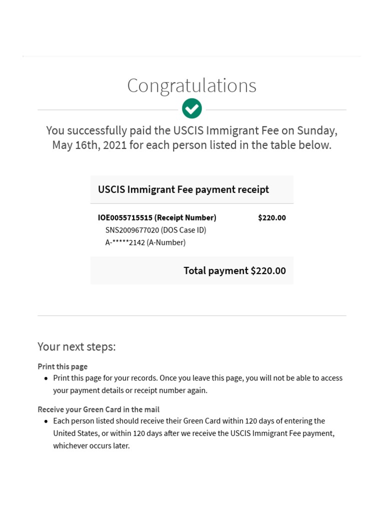 Uscis immigrant fee payment confirmation pdf