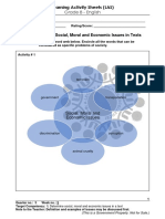 Learning Activity Sheets (LAS) : TITLE: Determining Social, Moral and Economic Issues in Texts