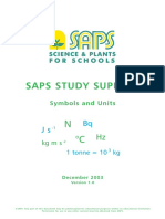 SAPS Student Survival Guides - Symbols and Units