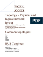 Network Topologies Topology - Physical and Logical Network Layout Common Topologies