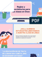 Azul y Rosa Personas Coloreadas Ilustraciones Reglas Del Aula y Etiqueta en Línea Educación Presentación