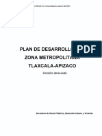 Plan de Desarrollo de La Zona Metropolitana Tlaxcala-Apizaco.