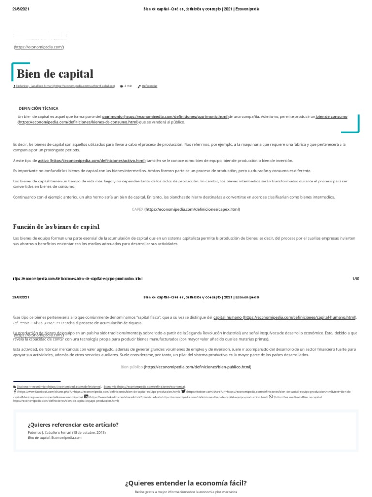 Bien de Capital Qué Es, Definición y Concepto 2021 Economipedia