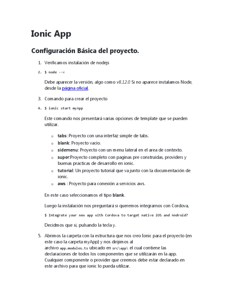 Guía de Configuración de Ionic App | PDF | Protocolo de Transferencia ...