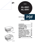 AL-2021 AL-2041: Digital Multifunctional System Operation Guide