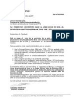 Carta Al Presidente Sobre La Sam Ypfb y Gtli y La Perforacion Del Pozo en La Paz