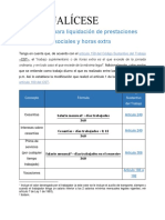 Formulas Liquidacion Prestaciones Vacaciones Horas Extras