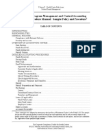 Financial and Program Management and Control/Accounting Department Procedure Manual: Sample Policy and Procedure