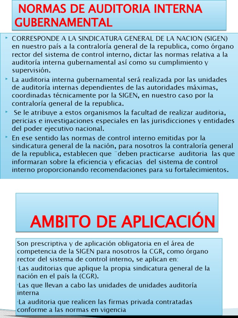 Normas de Auditoría Interna Gubernamental | PDF | Auditoría