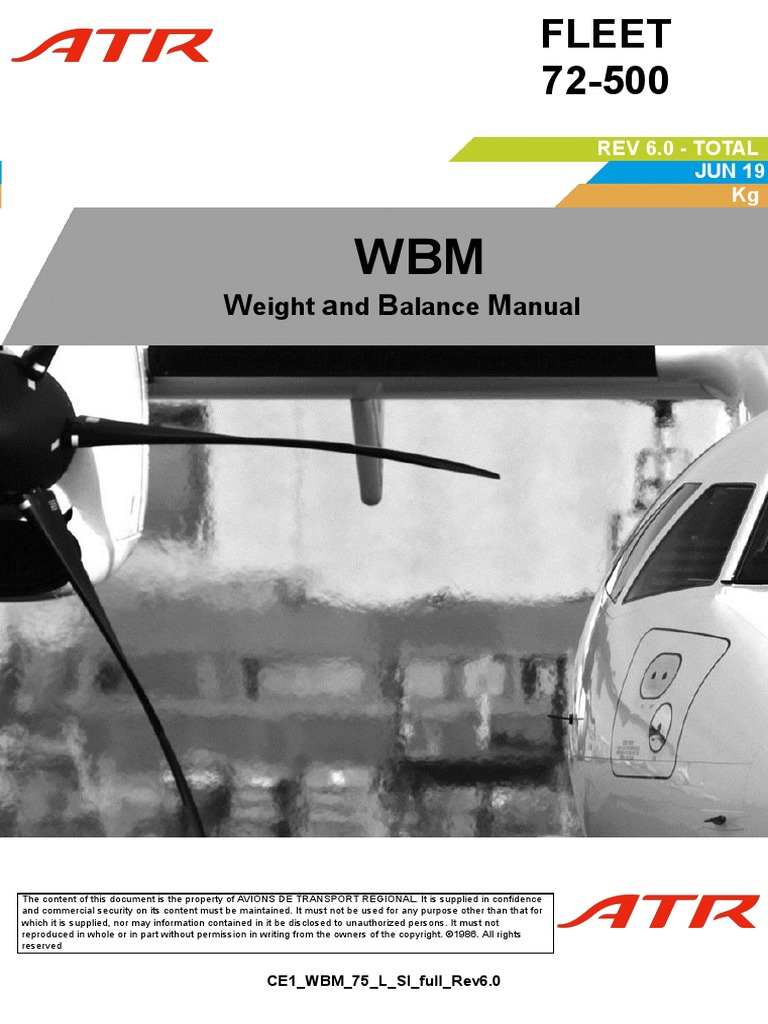 Atr 72-500 Weight and Balance Manual | PDF | Flight | Aerospace Engineering
