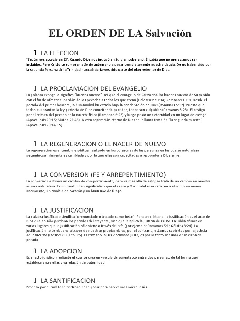 El Orden de La Salvacion Resumen | PDF | Salvación | Jesús